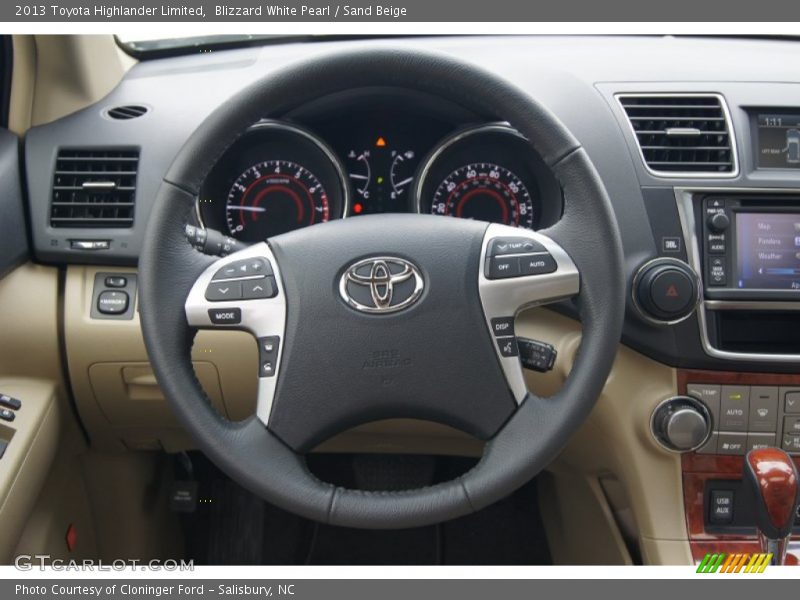 Blizzard White Pearl / Sand Beige 2013 Toyota Highlander Limited