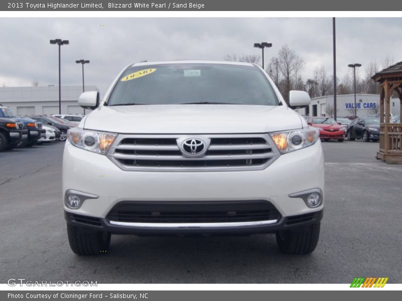 Blizzard White Pearl / Sand Beige 2013 Toyota Highlander Limited