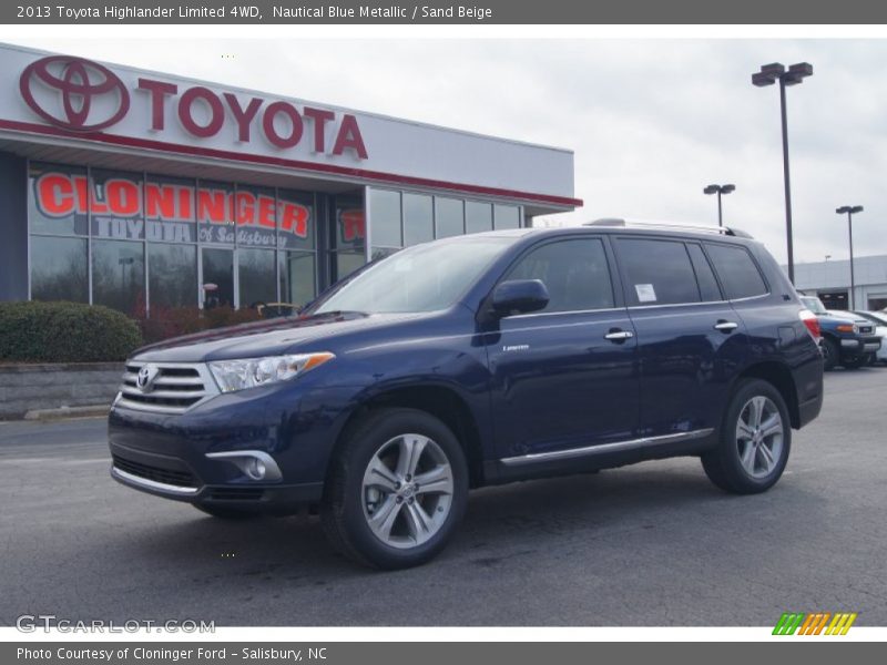 Nautical Blue Metallic / Sand Beige 2013 Toyota Highlander Limited 4WD