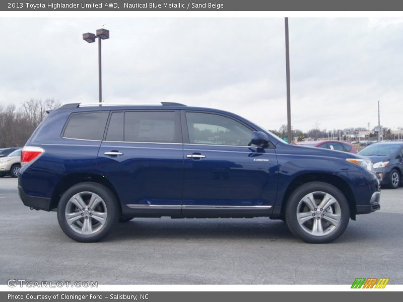 Nautical Blue Metallic / Sand Beige 2013 Toyota Highlander Limited 4WD
