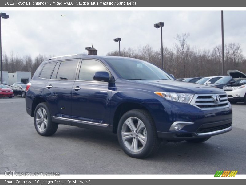 Nautical Blue Metallic / Sand Beige 2013 Toyota Highlander Limited 4WD