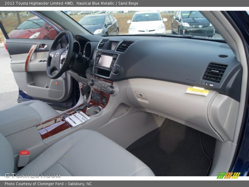 Nautical Blue Metallic / Sand Beige 2013 Toyota Highlander Limited 4WD
