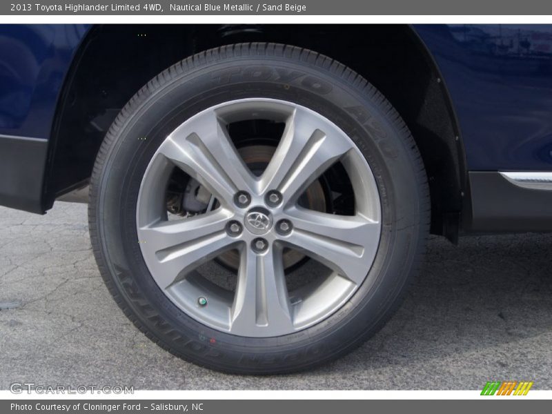 Nautical Blue Metallic / Sand Beige 2013 Toyota Highlander Limited 4WD