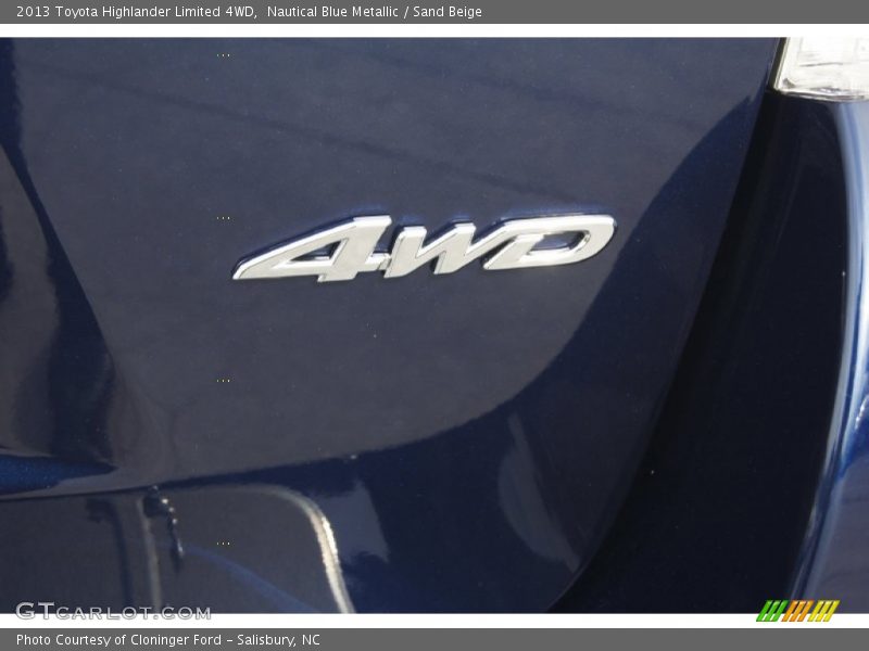 Nautical Blue Metallic / Sand Beige 2013 Toyota Highlander Limited 4WD