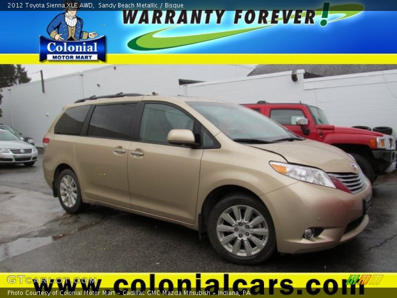 Sandy Beach Metallic / Bisque 2012 Toyota Sienna XLE AWD