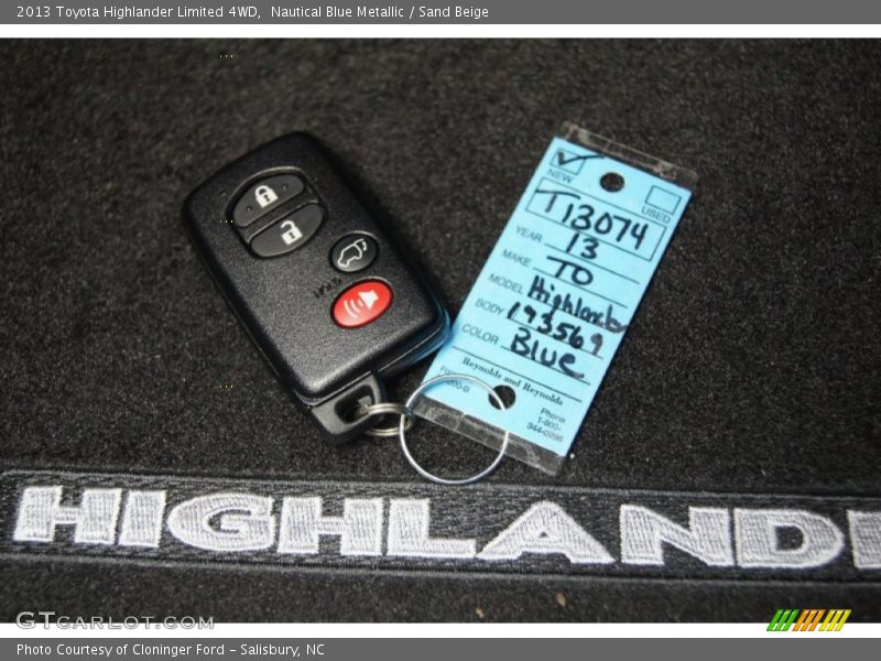 Nautical Blue Metallic / Sand Beige 2013 Toyota Highlander Limited 4WD
