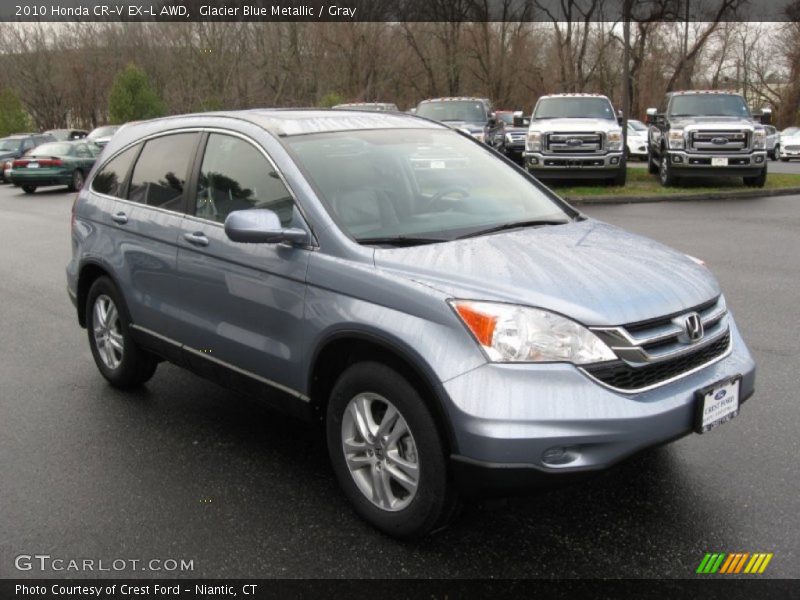 Glacier Blue Metallic / Gray 2010 Honda CR-V EX-L AWD