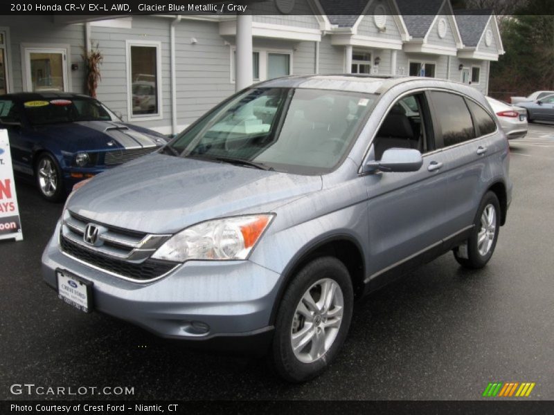 Glacier Blue Metallic / Gray 2010 Honda CR-V EX-L AWD