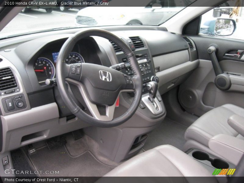 Glacier Blue Metallic / Gray 2010 Honda CR-V EX-L AWD