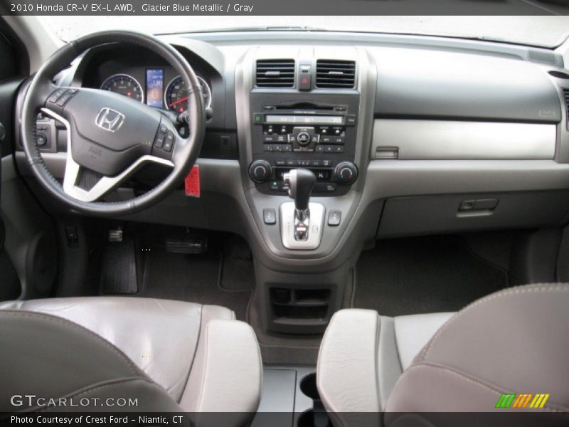 Glacier Blue Metallic / Gray 2010 Honda CR-V EX-L AWD