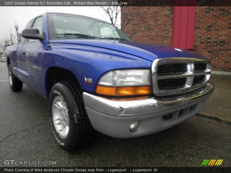 Brilliant Blue Metallic / Mist Gray 1997 Dodge Dakota SLT Extended Cab