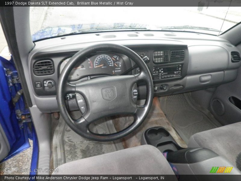 Brilliant Blue Metallic / Mist Gray 1997 Dodge Dakota SLT Extended Cab