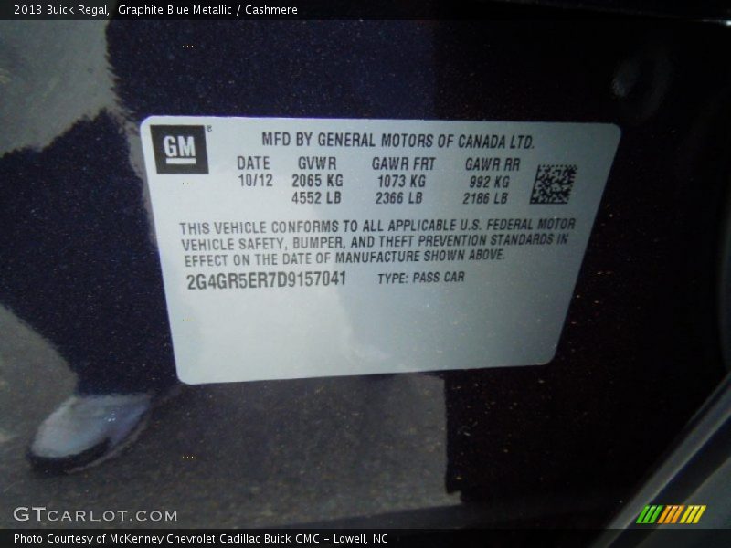 Graphite Blue Metallic / Cashmere 2013 Buick Regal