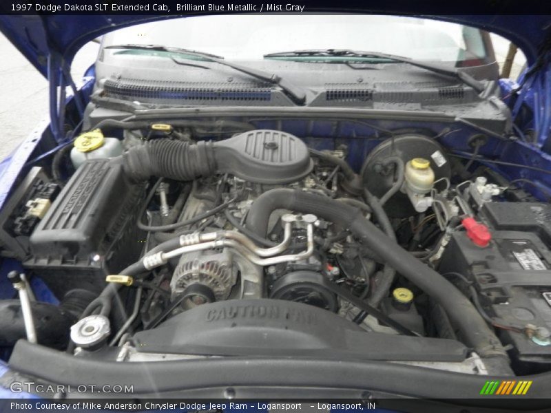Brilliant Blue Metallic / Mist Gray 1997 Dodge Dakota SLT Extended Cab