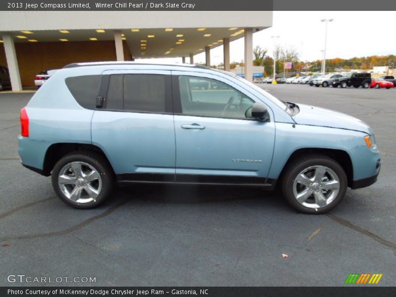 Winter Chill Pearl / Dark Slate Gray 2013 Jeep Compass Limited