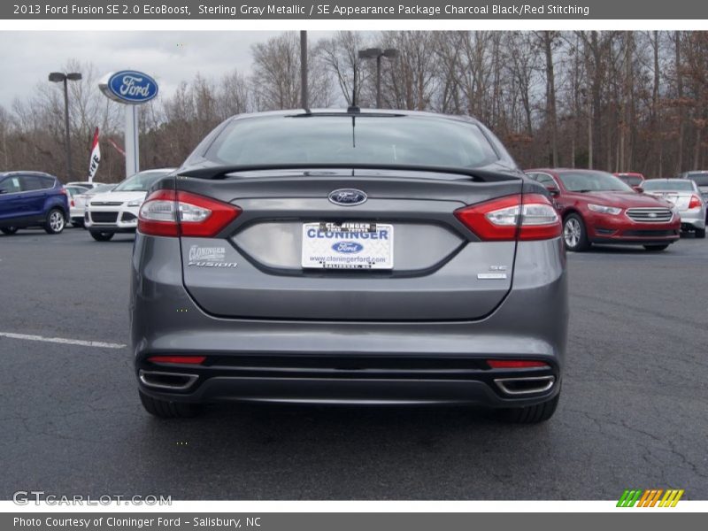 Sterling Gray Metallic / SE Appearance Package Charcoal Black/Red Stitching 2013 Ford Fusion SE 2.0 EcoBoost