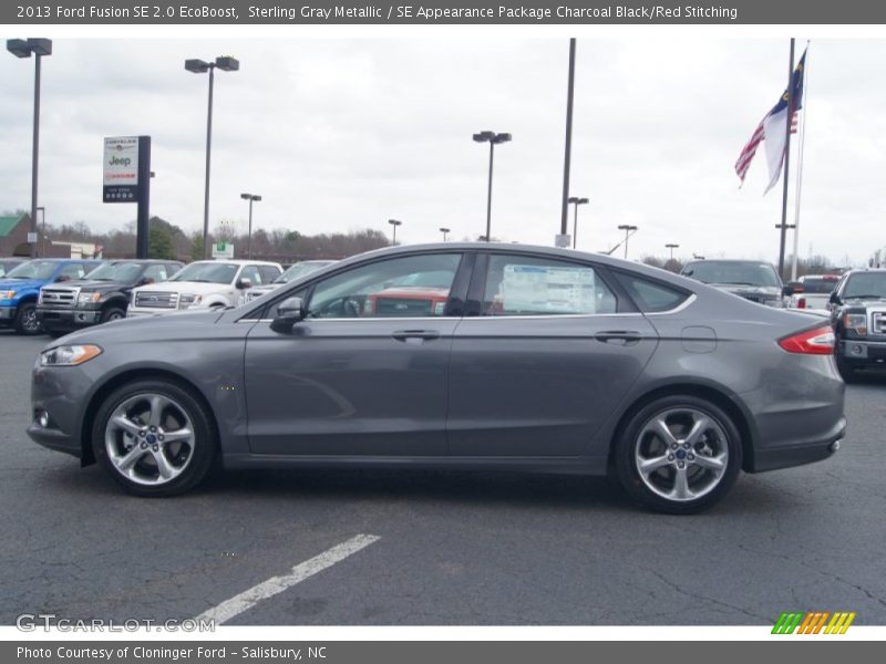 Sterling Gray Metallic / SE Appearance Package Charcoal Black/Red Stitching 2013 Ford Fusion SE 2.0 EcoBoost
