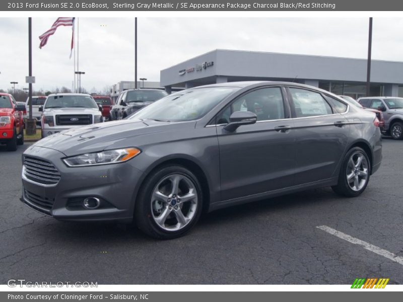 Sterling Gray Metallic / SE Appearance Package Charcoal Black/Red Stitching 2013 Ford Fusion SE 2.0 EcoBoost