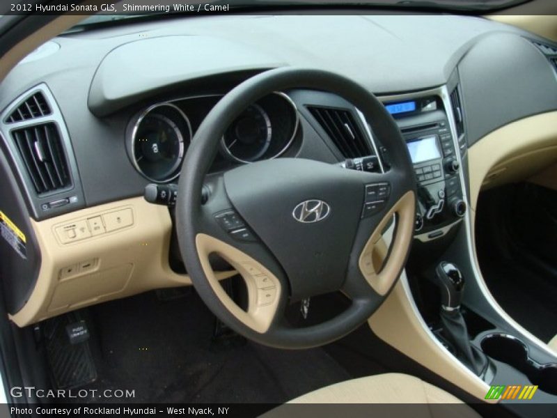 Shimmering White / Camel 2012 Hyundai Sonata GLS