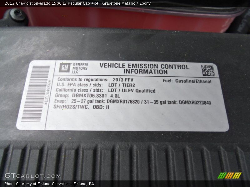 Graystone Metallic / Ebony 2013 Chevrolet Silverado 1500 LS Regular Cab 4x4