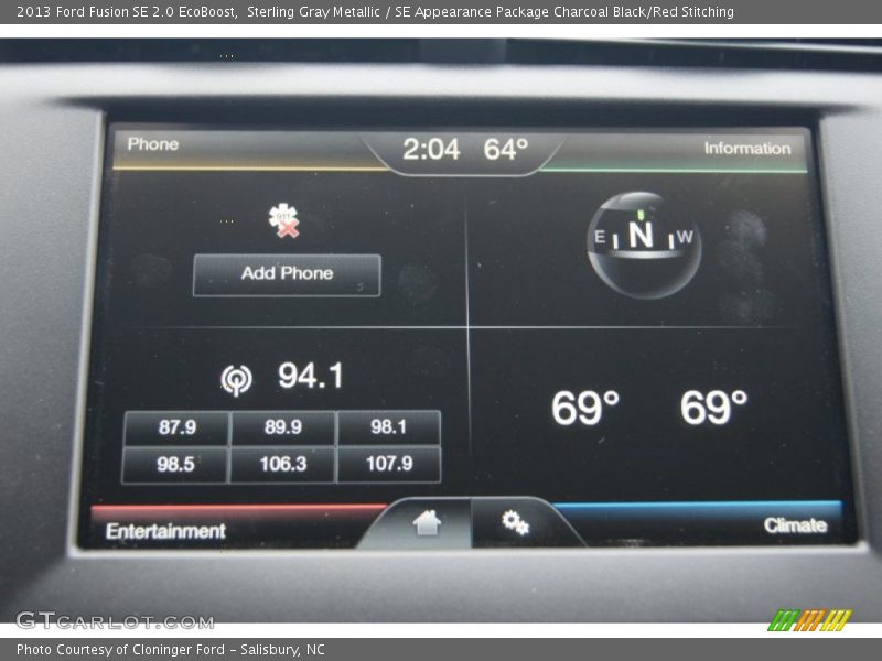 Sterling Gray Metallic / SE Appearance Package Charcoal Black/Red Stitching 2013 Ford Fusion SE 2.0 EcoBoost