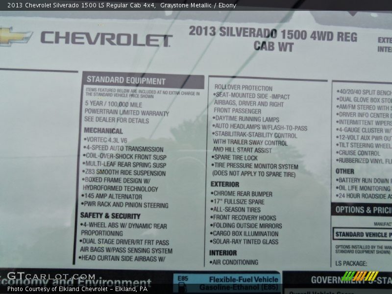 Graystone Metallic / Ebony 2013 Chevrolet Silverado 1500 LS Regular Cab 4x4