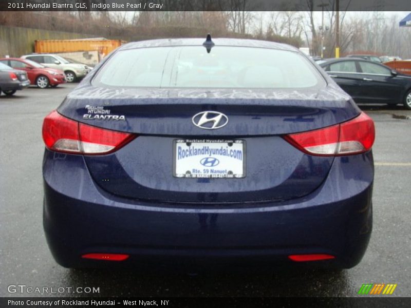 Indigo Blue Pearl / Gray 2011 Hyundai Elantra GLS