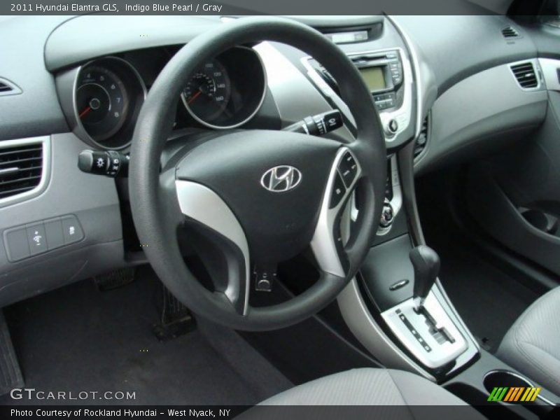 Indigo Blue Pearl / Gray 2011 Hyundai Elantra GLS