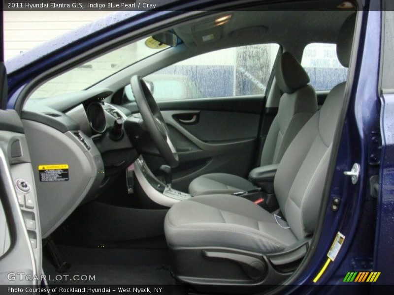 Indigo Blue Pearl / Gray 2011 Hyundai Elantra GLS