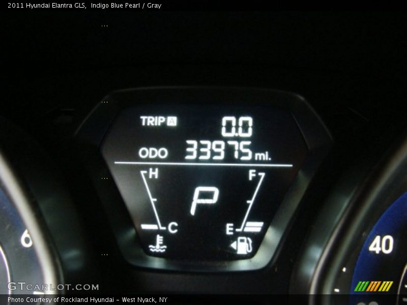 Indigo Blue Pearl / Gray 2011 Hyundai Elantra GLS