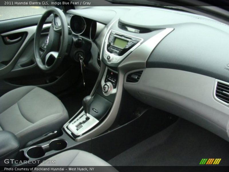 Indigo Blue Pearl / Gray 2011 Hyundai Elantra GLS