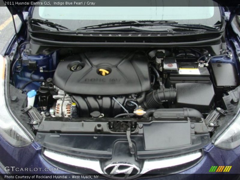 Indigo Blue Pearl / Gray 2011 Hyundai Elantra GLS