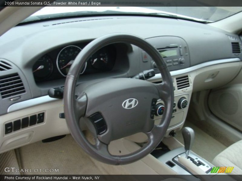 Powder White Pearl / Beige 2006 Hyundai Sonata GLS