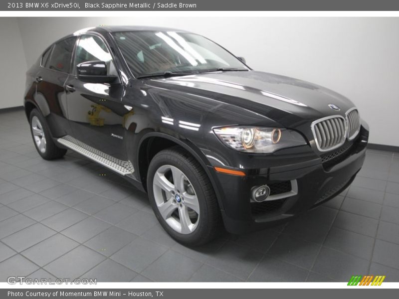 Black Sapphire Metallic / Saddle Brown 2013 BMW X6 xDrive50i