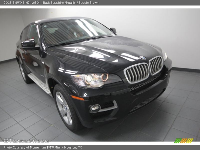 Black Sapphire Metallic / Saddle Brown 2013 BMW X6 xDrive50i