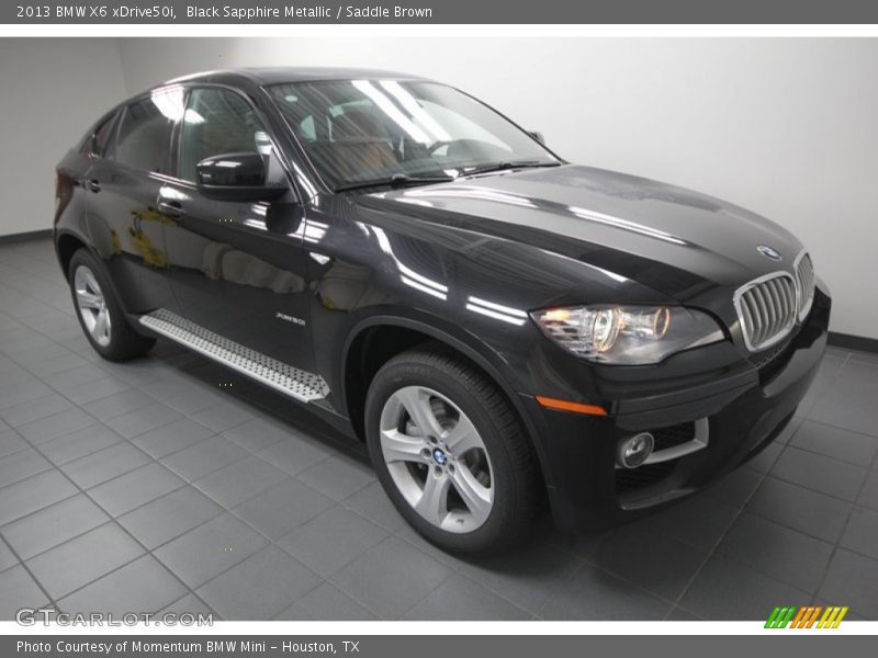 Black Sapphire Metallic / Saddle Brown 2013 BMW X6 xDrive50i