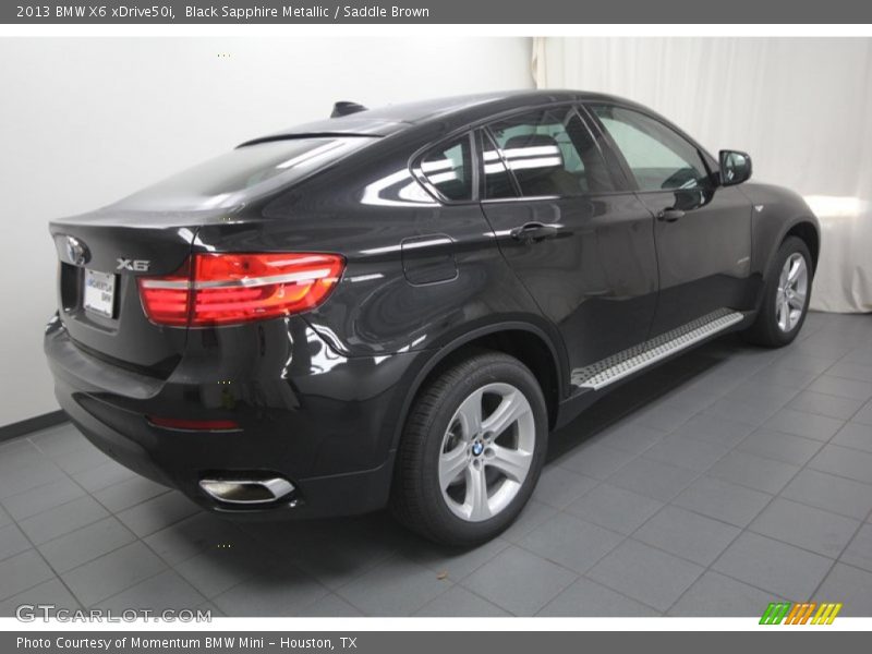 Black Sapphire Metallic / Saddle Brown 2013 BMW X6 xDrive50i