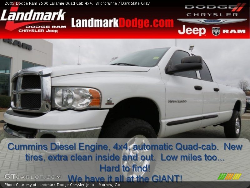 Bright White / Dark Slate Gray 2005 Dodge Ram 2500 Laramie Quad Cab 4x4