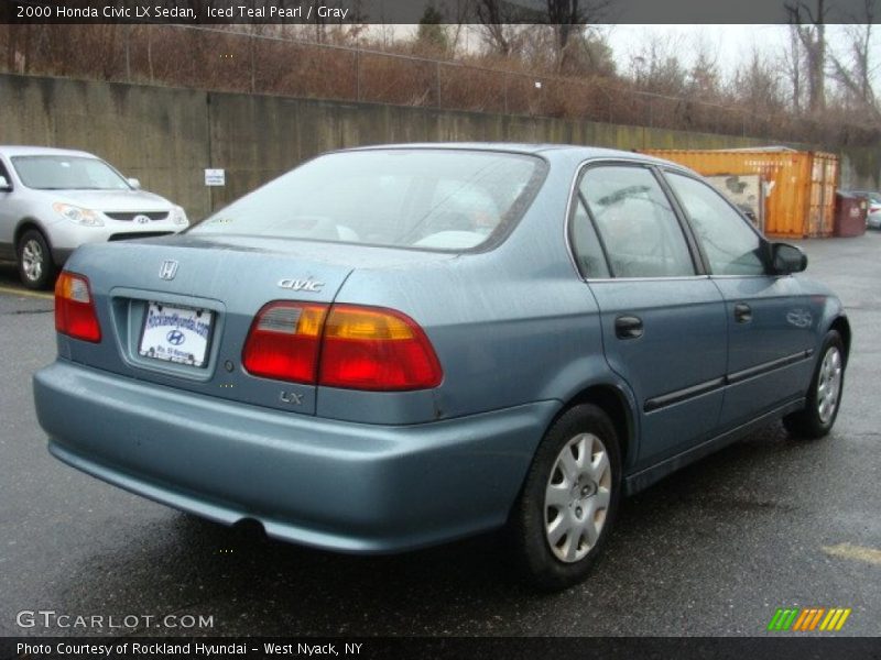 Iced Teal Pearl / Gray 2000 Honda Civic LX Sedan