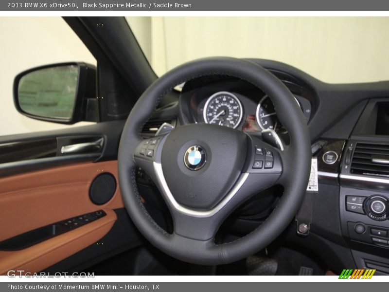 Black Sapphire Metallic / Saddle Brown 2013 BMW X6 xDrive50i