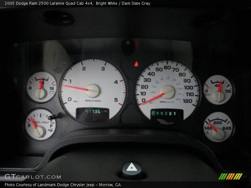 Bright White / Dark Slate Gray 2005 Dodge Ram 2500 Laramie Quad Cab 4x4
