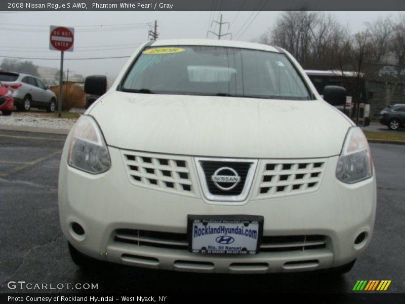 Phantom White Pearl / Gray 2008 Nissan Rogue S AWD