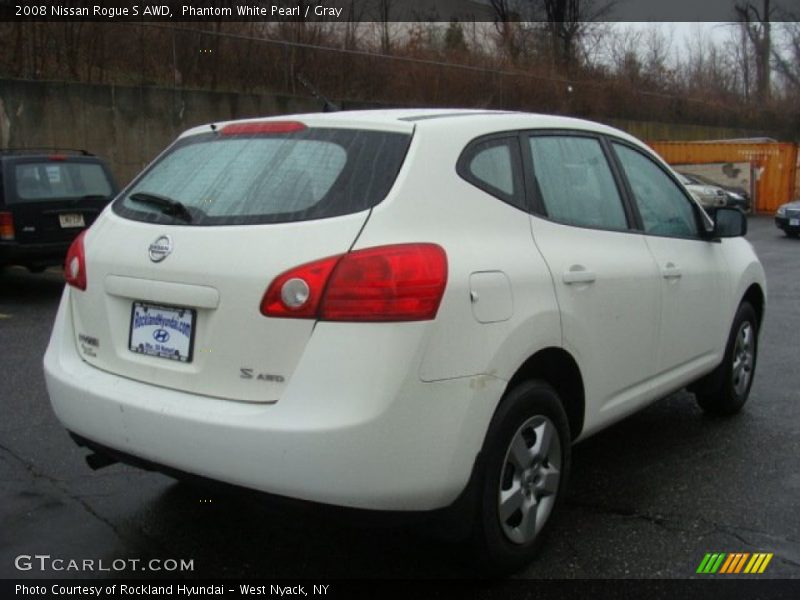 Phantom White Pearl / Gray 2008 Nissan Rogue S AWD