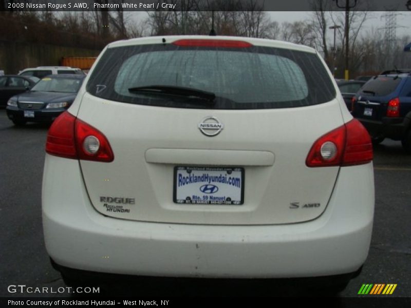 Phantom White Pearl / Gray 2008 Nissan Rogue S AWD