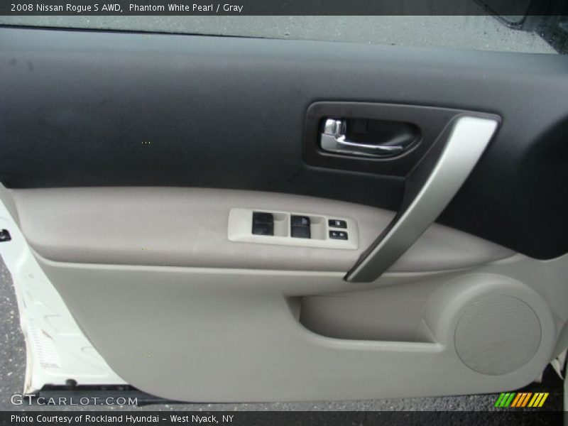 Phantom White Pearl / Gray 2008 Nissan Rogue S AWD