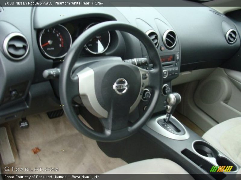 Phantom White Pearl / Gray 2008 Nissan Rogue S AWD