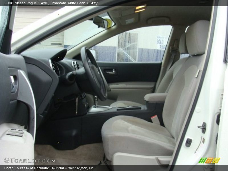 Phantom White Pearl / Gray 2008 Nissan Rogue S AWD