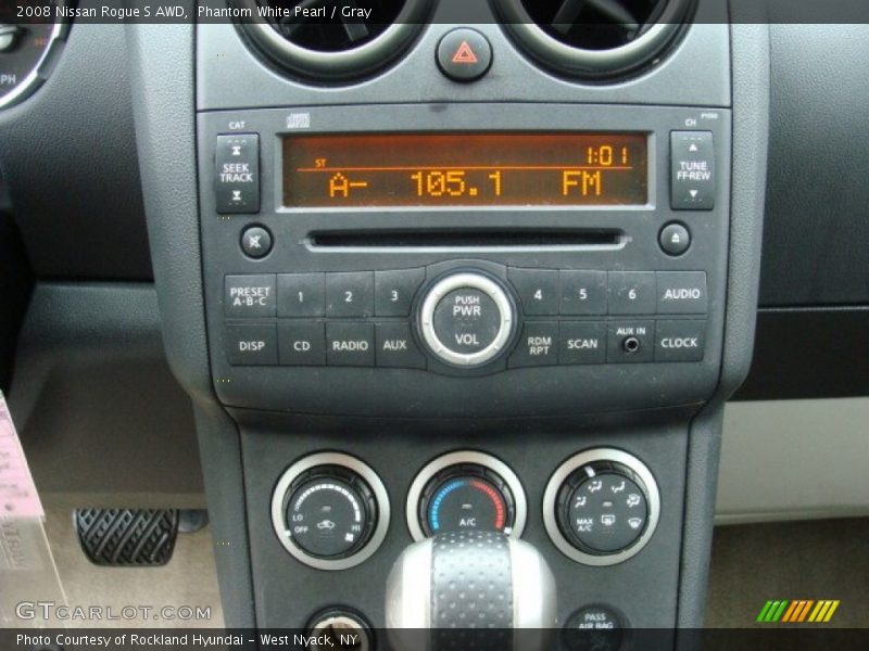 Phantom White Pearl / Gray 2008 Nissan Rogue S AWD