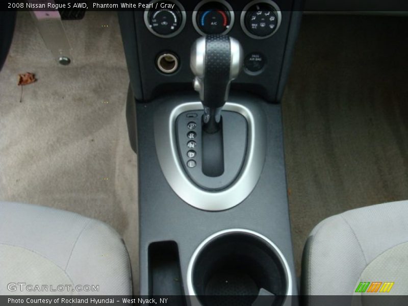Phantom White Pearl / Gray 2008 Nissan Rogue S AWD