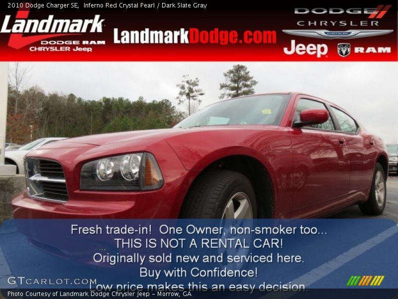 Inferno Red Crystal Pearl / Dark Slate Gray 2010 Dodge Charger SE